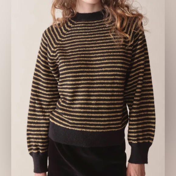 DÔEN Marsena Sweater in Black and GoldSize XS
